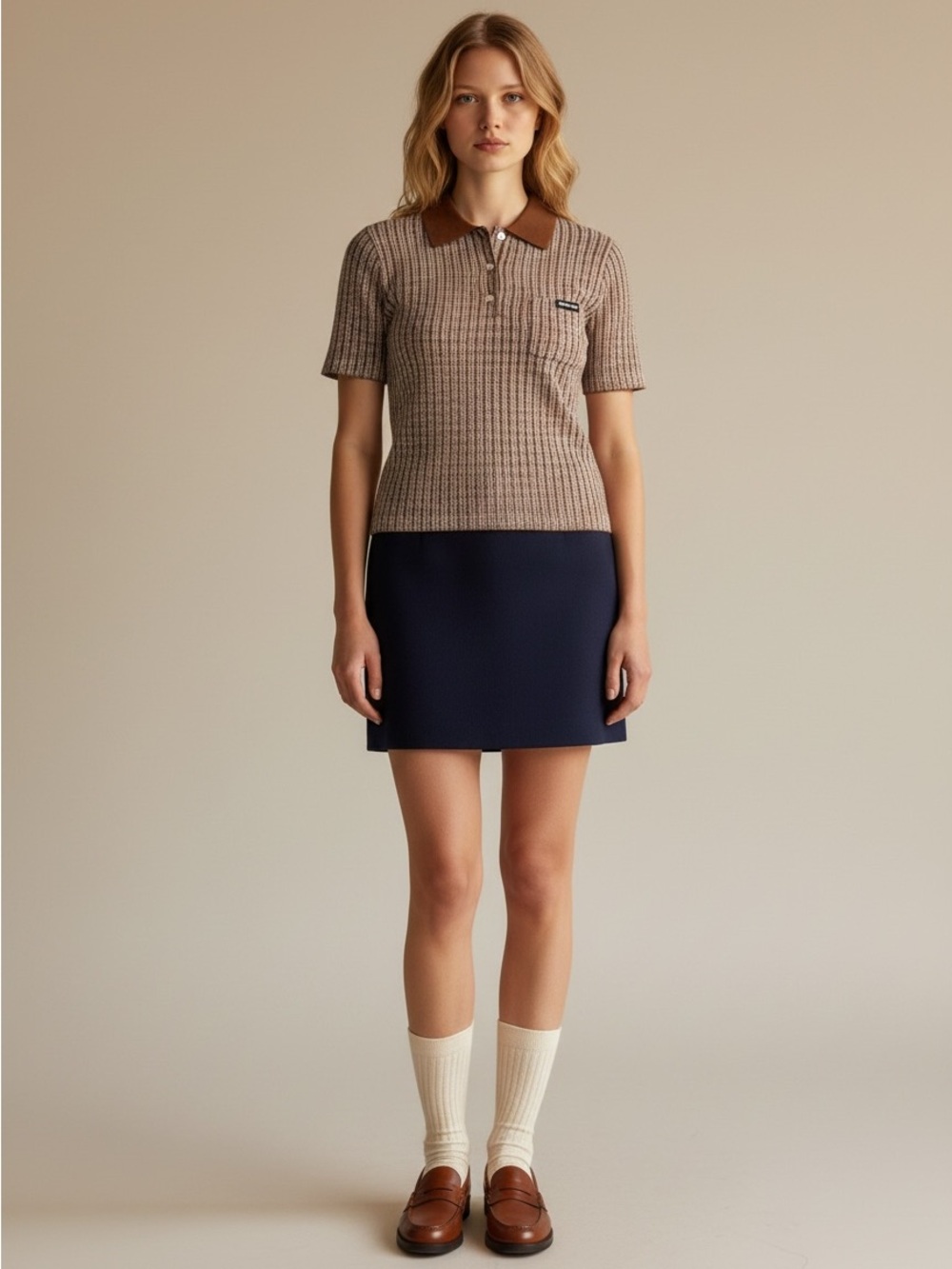 Miu Miu Cashmere and silk polo shirt It38